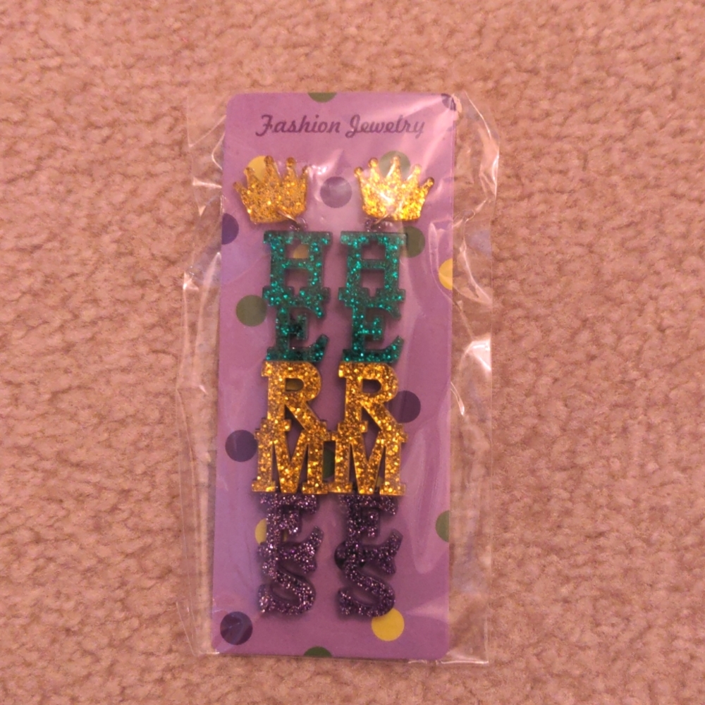 NWT Hermes Mardi Gras Earrings